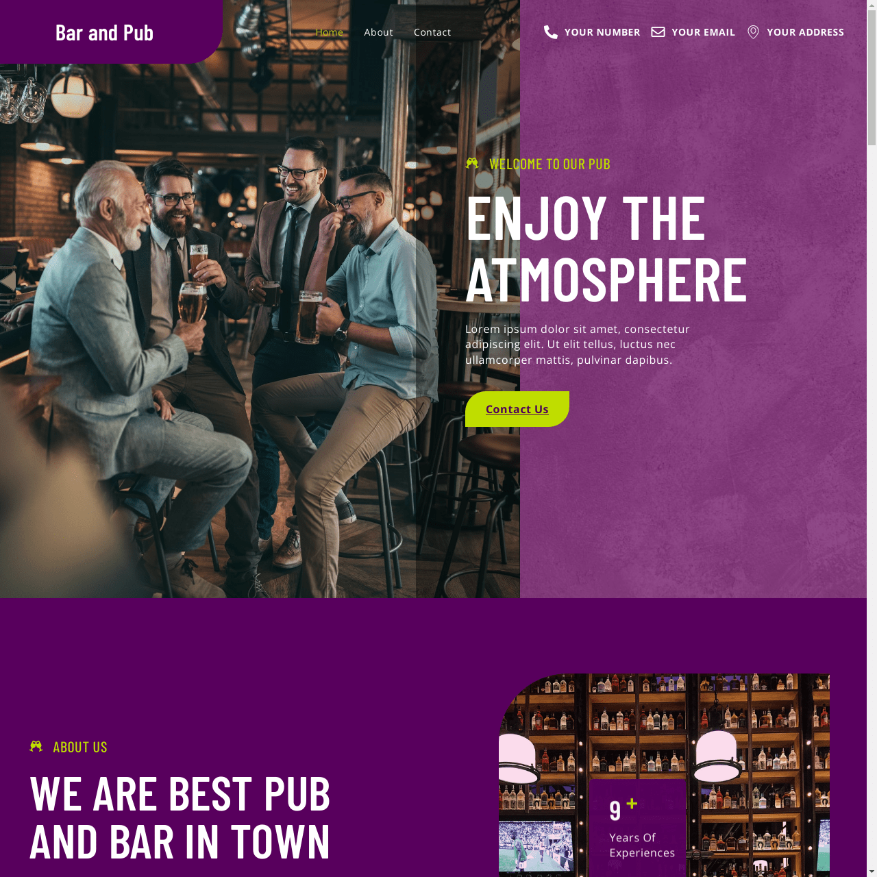 Bar and Pub Website Design
