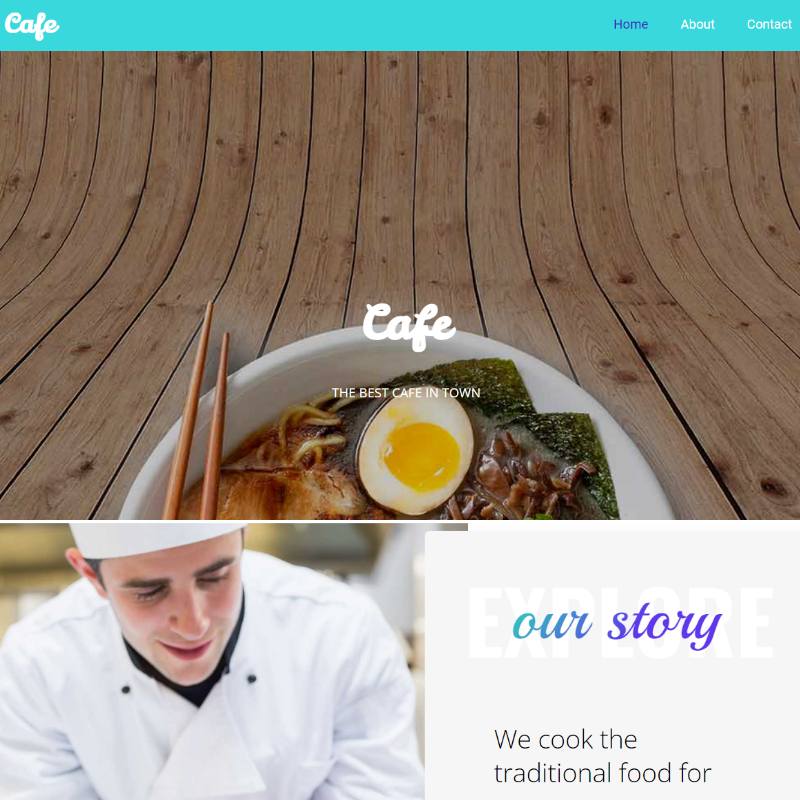 Cafe Restaurant Website Design